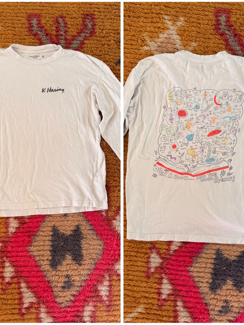 Abercrombie Keith haring men’s long sleeve tee shirt